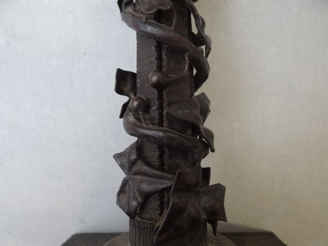 Art Nouveau Wrought Iron Lamp Base With Ivy photo for sale