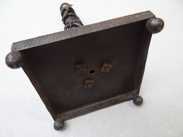 Art Nouveau Wrought Iron Lamp Base With Ivy photo 603.0