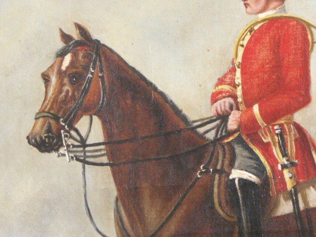 Oil On Canvas Equestrian Theme Xi Xth Unsigned photo 1370.0