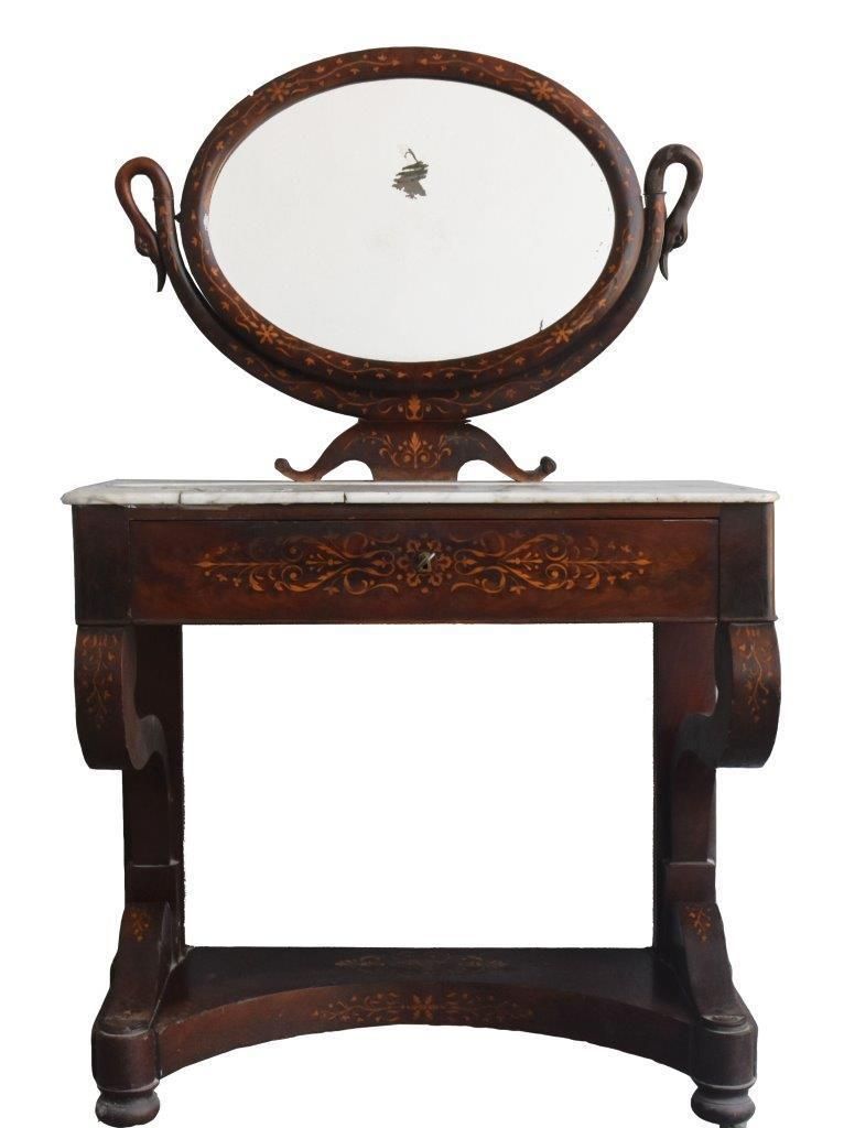 Dressing Table Charles X Period, Inlaid With Flourishes
