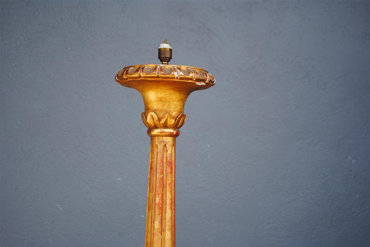 Lamp Base Gilt Wood Claw Feet Xi Xth Century photo furniture
