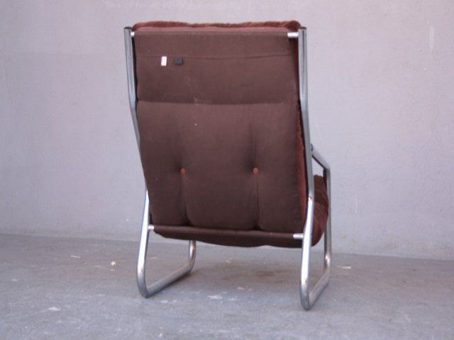 Armchair Tubular Structure Stainless Steel And Velvet photo vinterior