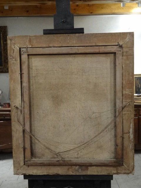 Oil On Canvas Of Religious Of Restoration Period photo vintage