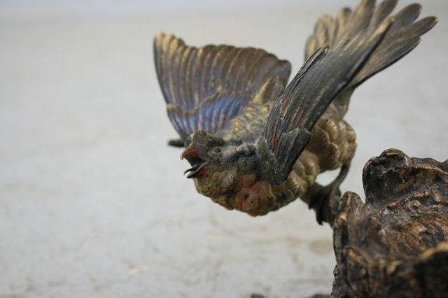 Vienna Bronze Xi Xth Bird Inkwell photo buy
