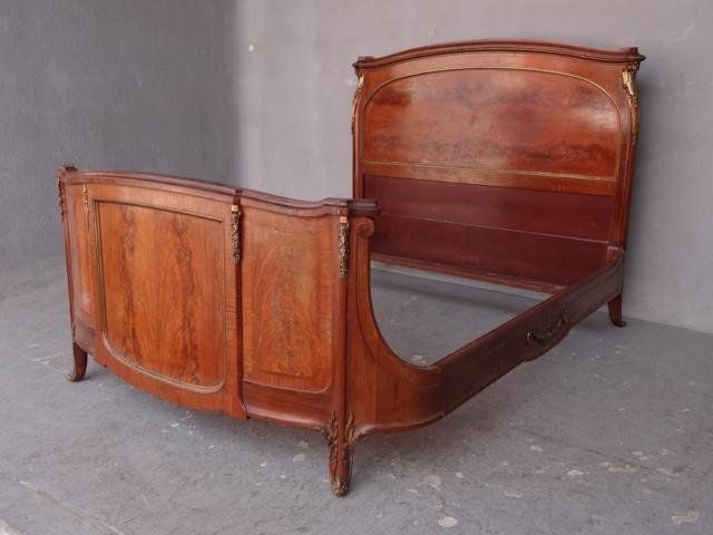 Mahogany Bed Louis XVI Style Gilt Bronze photo for sale