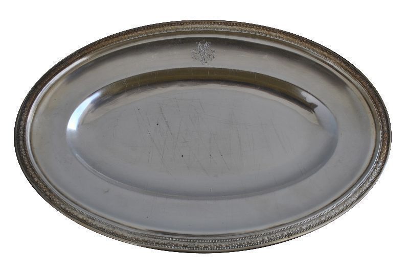 Silver Metal Tray Signed Christofle