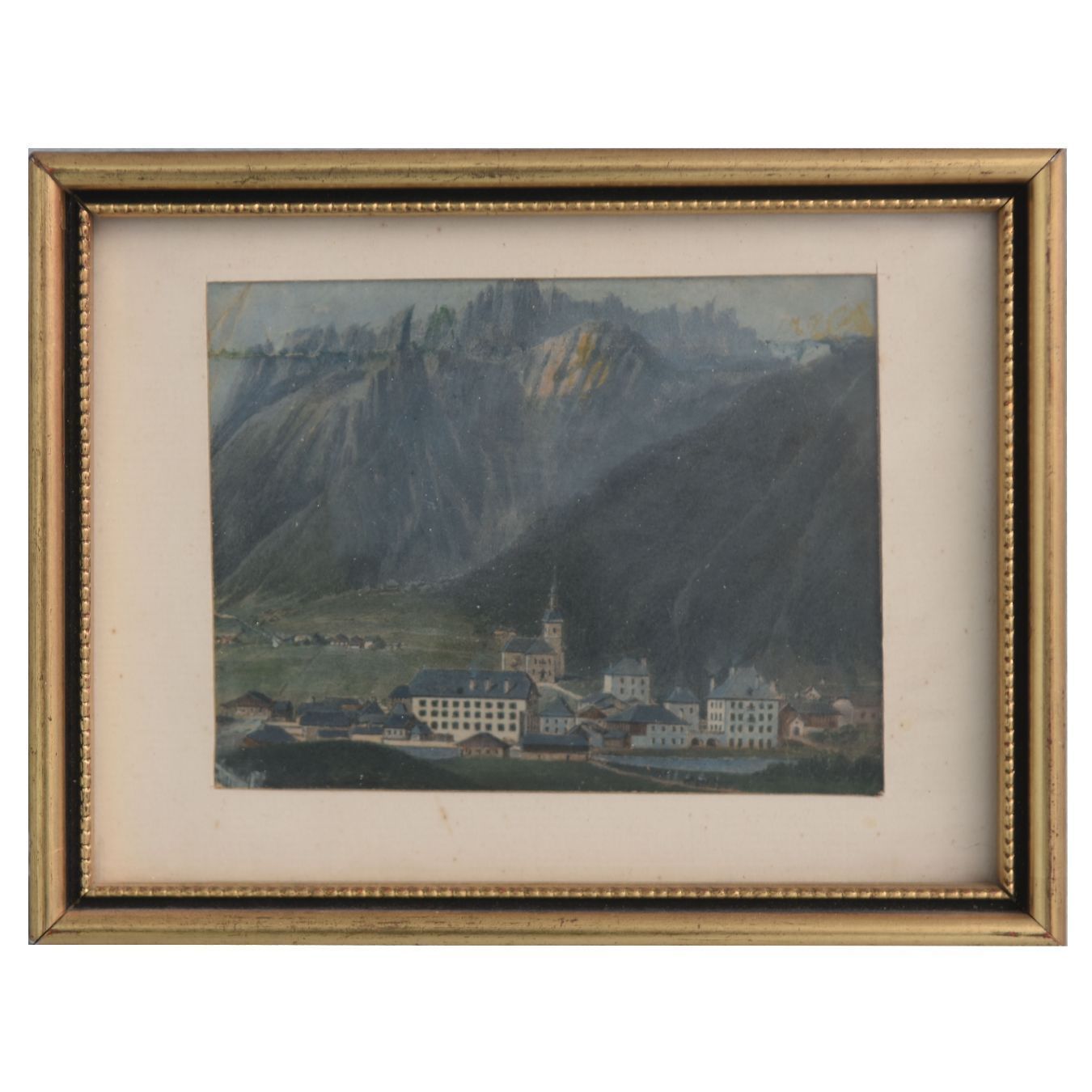 Swiss Or Italian Gouache, Landscape Of The Alps, Xi Xth Century