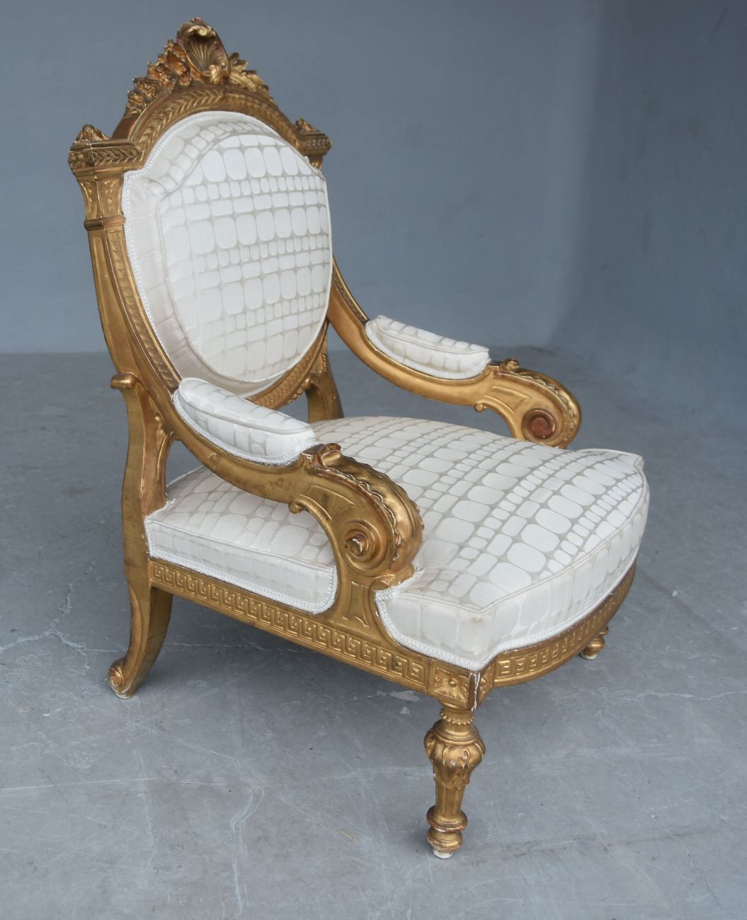 Pair Of Louis XVI Style Low Armchairs In Gilded Wood, Napoleon III Period, Xi Xth photo 3485.0