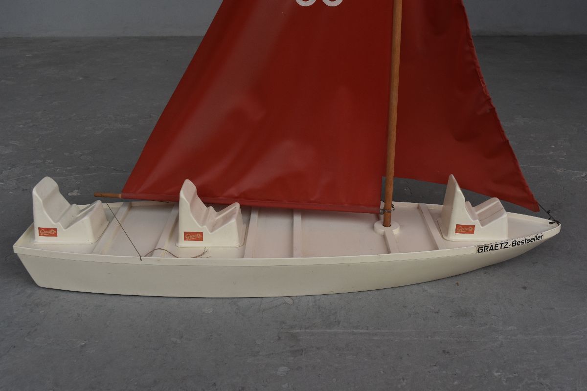 Scale Model Of Sailing Boat With Graetz Radio Brand Advertising Trophy photo furniture