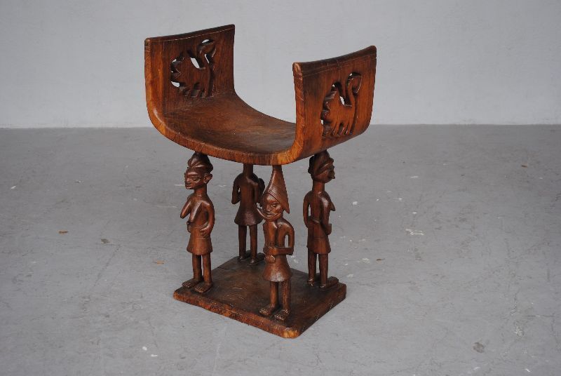 Chair Curule Tribal Exotic Wood Chief Of Benin Tribe photo furniture