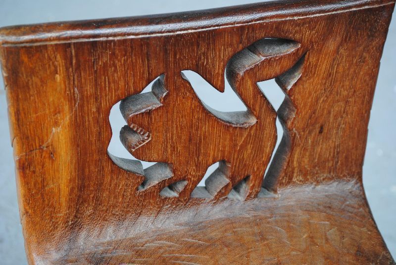 Chair Curule Tribal Exotic Wood Chief Of Benin Tribe photo buy
