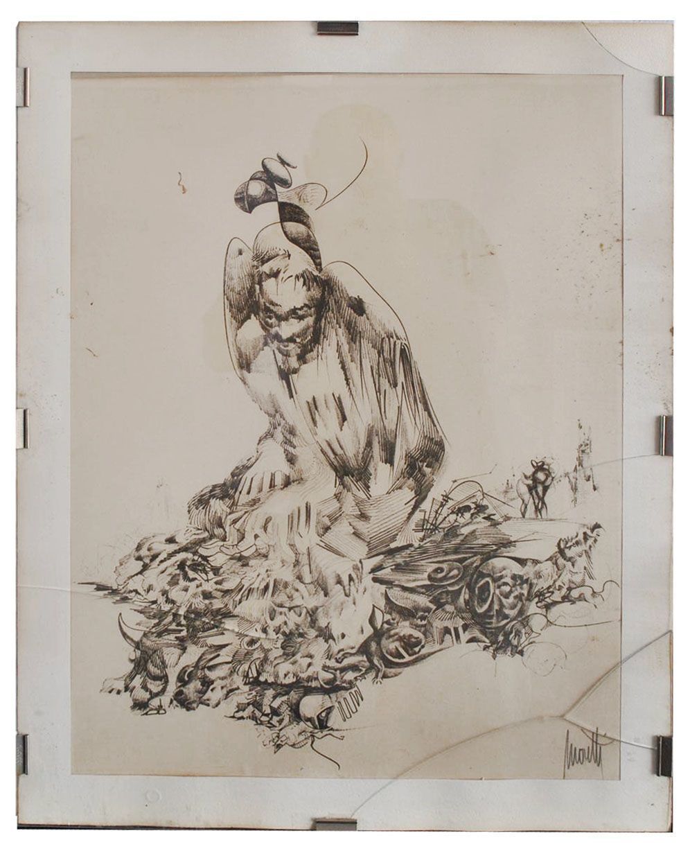 Character Lithograph By Raymond Moretti photo vintage
