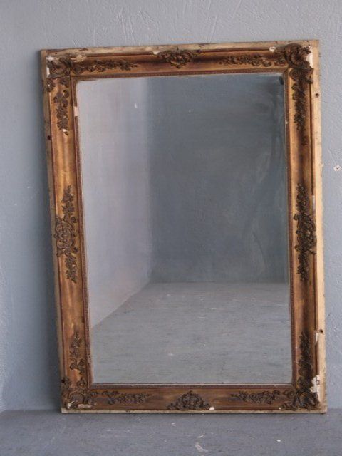 Restoration Mirror Golden Stucco Rectangle photo 675.0