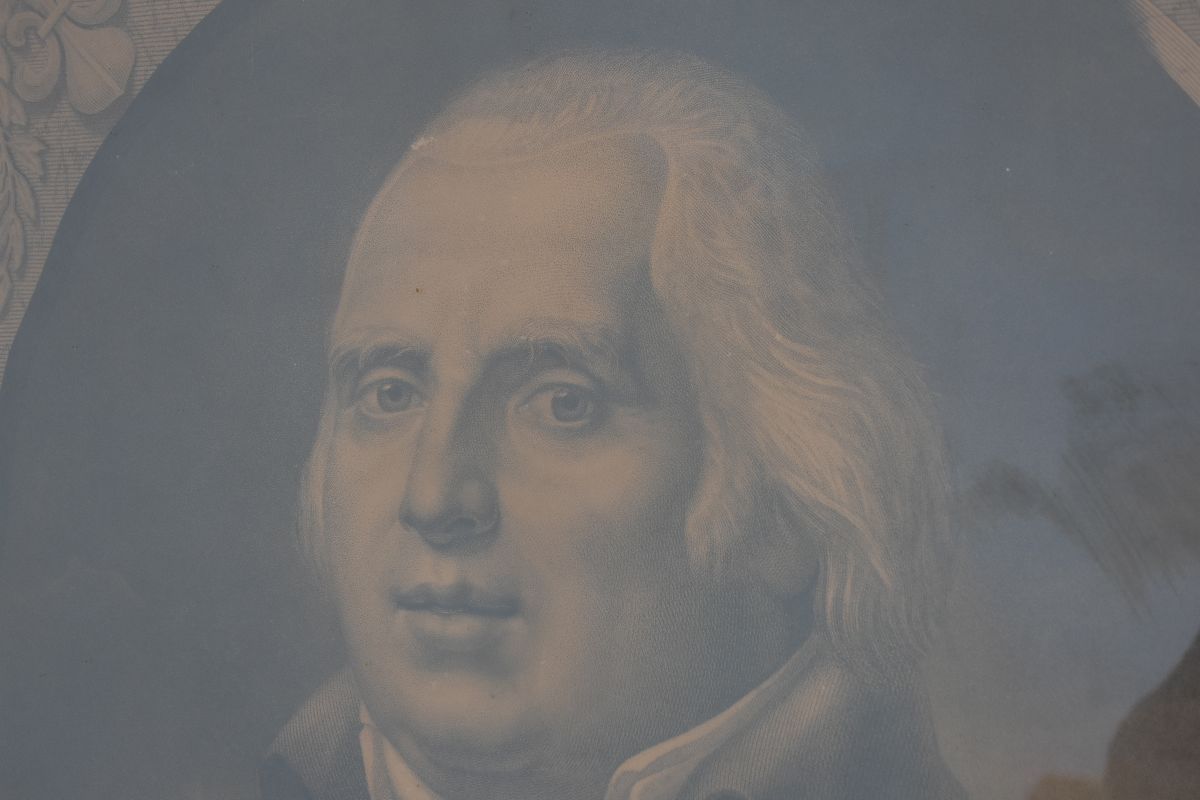 Louis XVIII Portrait Of The King Of France And Navarre Engraving photo for sale