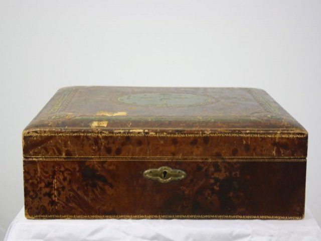 Jewelry Box In Decorated Leather photo vintage