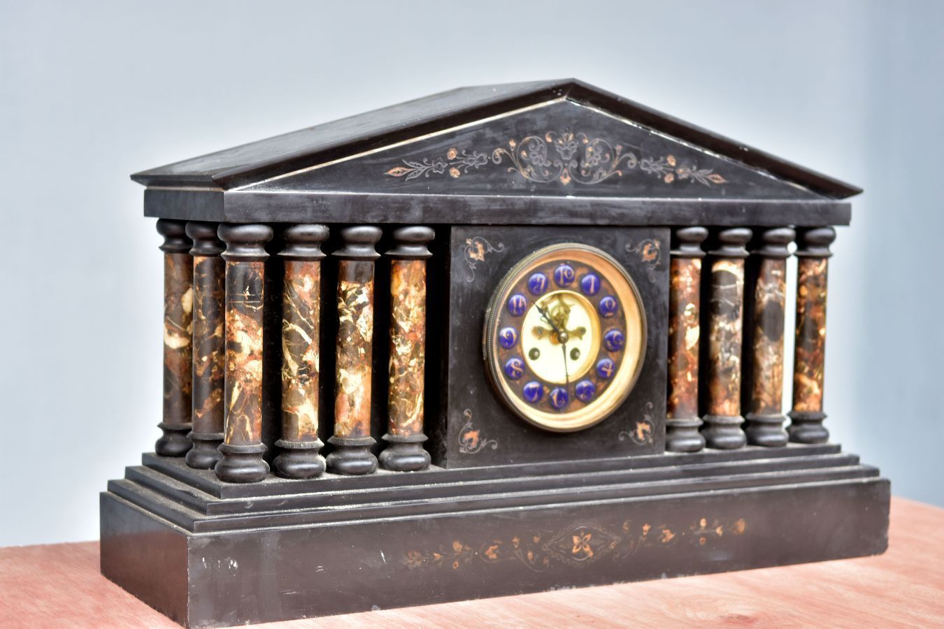 Architectural Clock In Black Onyx Marble, Xi Xth Century photo furniture