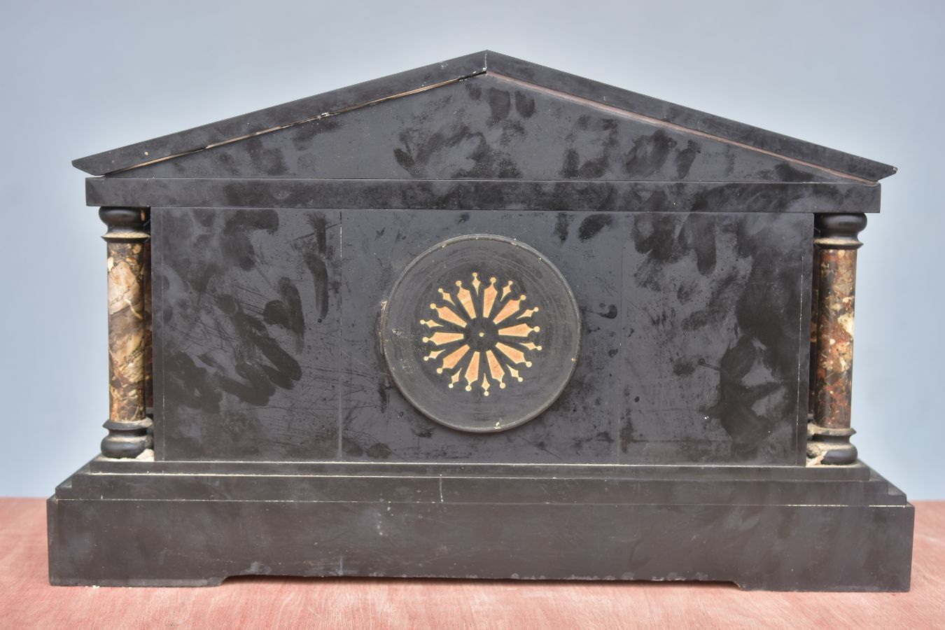Architectural Clock In Black Onyx Marble, Xi Xth Century photo vinterior