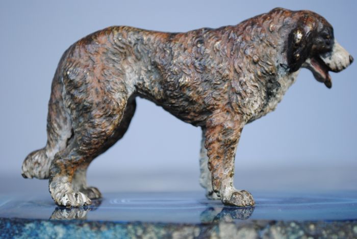 Vienna Saint Bernard Bronze On Agate Base photo vinterior