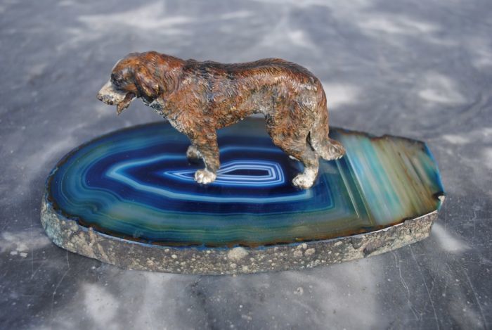 photo furniture Vienna Saint Bernard Bronze On Agate Base