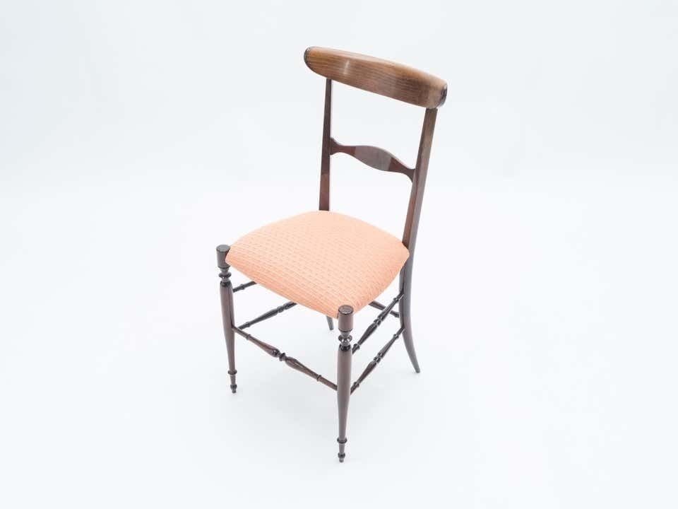 photo vinterior Rare Set Of Six Campanino Chiavari Walnut Chairs By Fratelli Levaggi, 1950