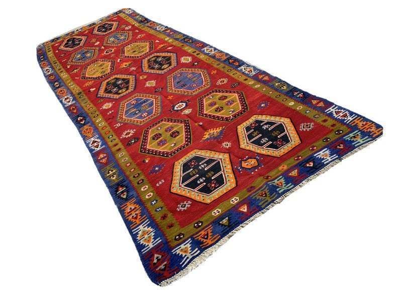 Antique Turkish Sarkisla Kilim Rug 372x140 Cm photo vintage