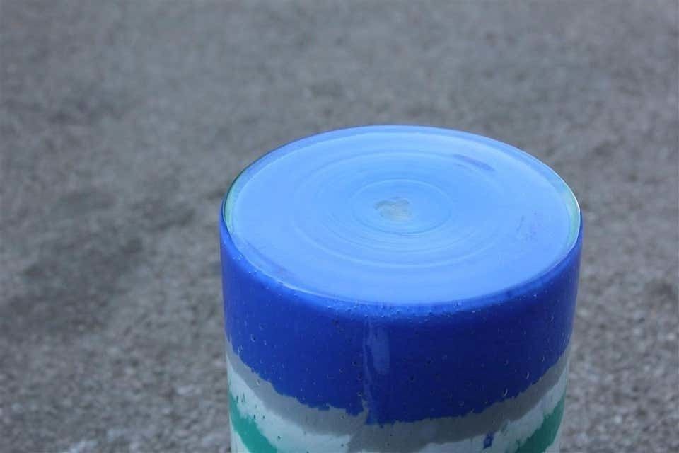 Multi Color Cylinder Vase Murano Glass Italian Design With Horizontal Bands photo Home Decor