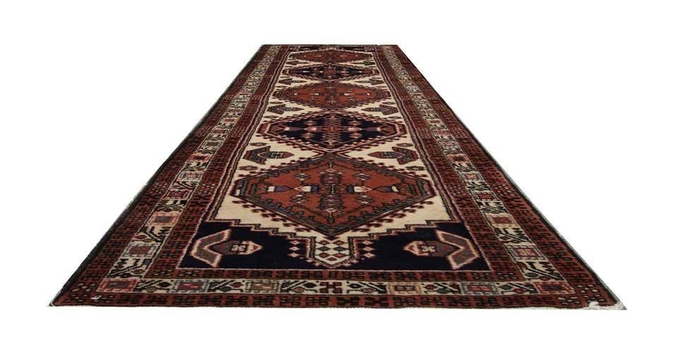Handmade Carpet Vintage Runner, Brown Wool Hallway Rug 66x280cm photo furniture