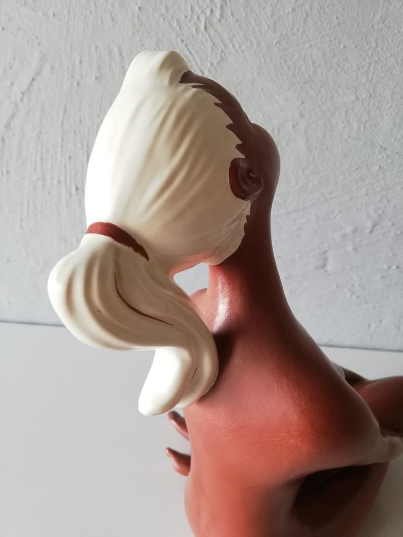 Condendorf Figurine No. 1083 Ceramic Naked African Woman Figurine   Brown Ceramic Sculpture   Signed   Made In Western Germany photo Home Decor