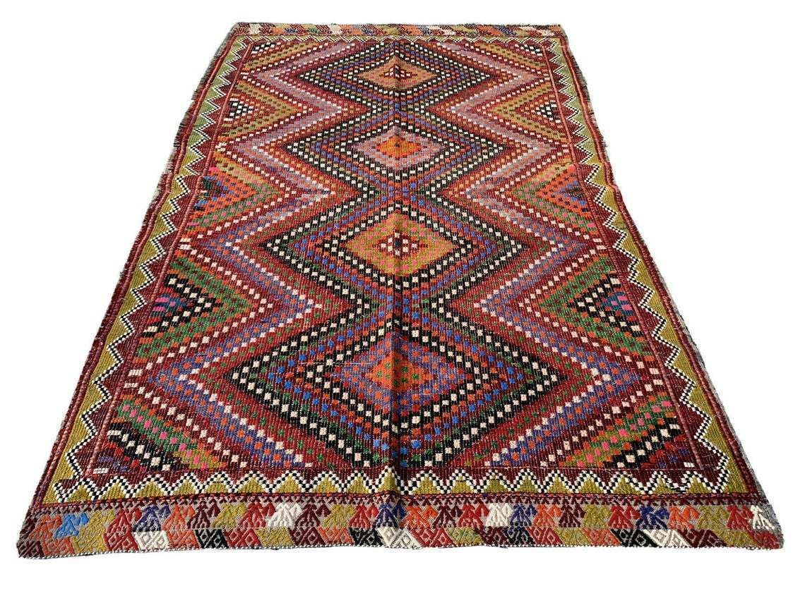Traditional Vintage Turkish Kilim Rug 260x160 Cm photo 1020.0