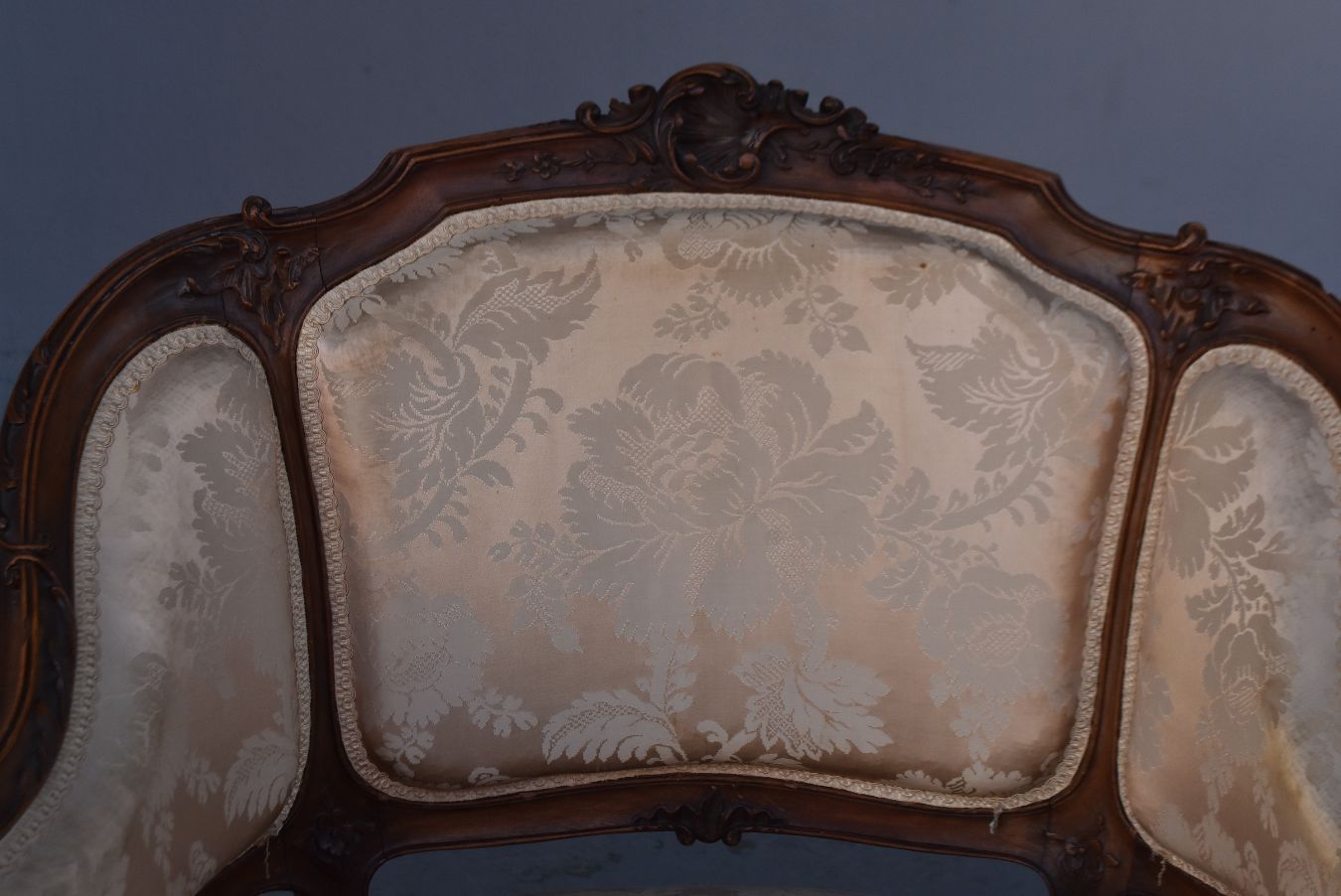 Pair Of Carved Walnut Basket Armchairs, Louis XV Style, Late 19th Century photo vinterior