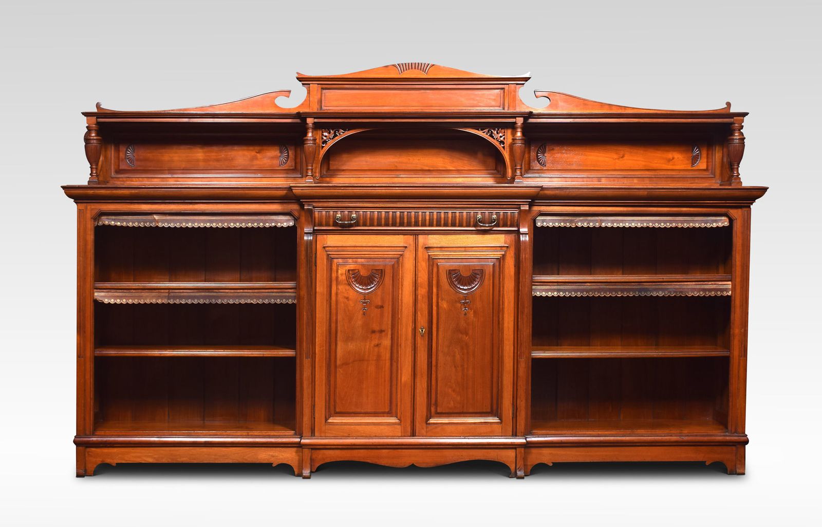 Large 19th Century Walnut Breakfront Bookcase