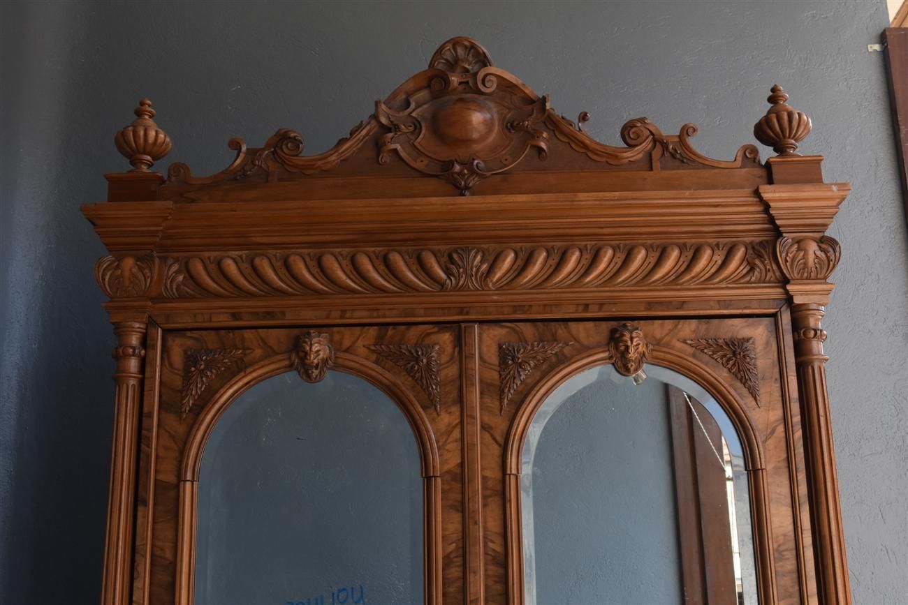 photo furniture Walnut Wardrobe Renaissance Style French Work, Late 19th Century