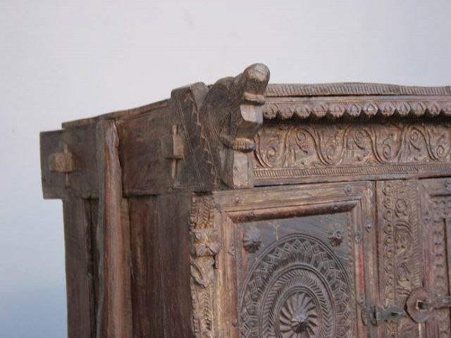photo furniture Carved Wooden Chest Of Old Elements