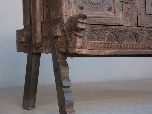 photo for sale Carved Wooden Chest Of Old Elements