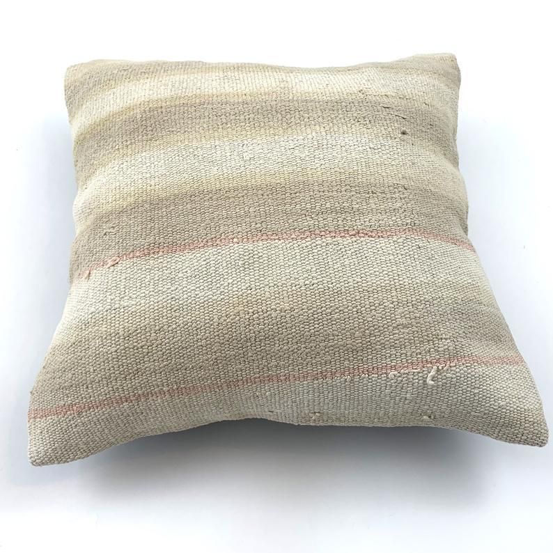 Vintage Turkish Kilim Cushion Cover, 40x40 Cm photo furniture