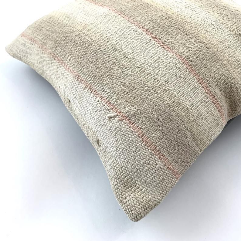 Vintage Turkish Kilim Cushion Cover, 40x40 Cm photo vintage