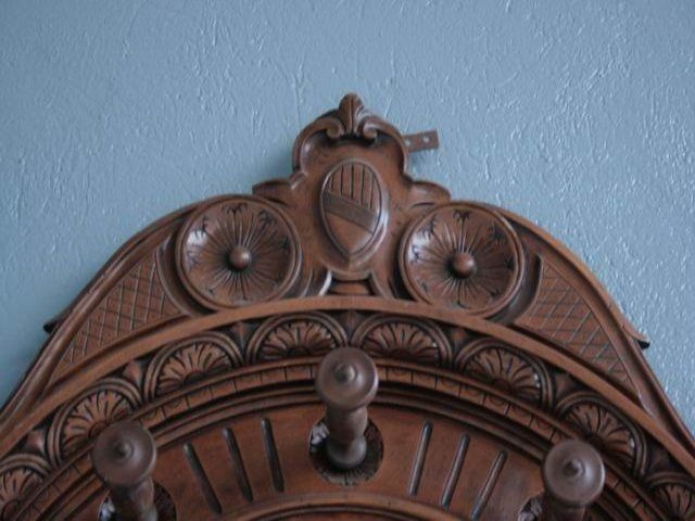 Coat Rack Renaissance Style Walnut photo vintage