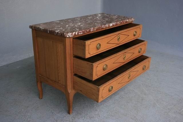 Light Oak Chest Of Drawers, Directoire Period photo vintage