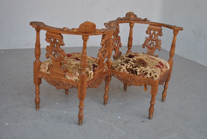 Antique Renaissance Style Loveseat Bench photo Furniture
