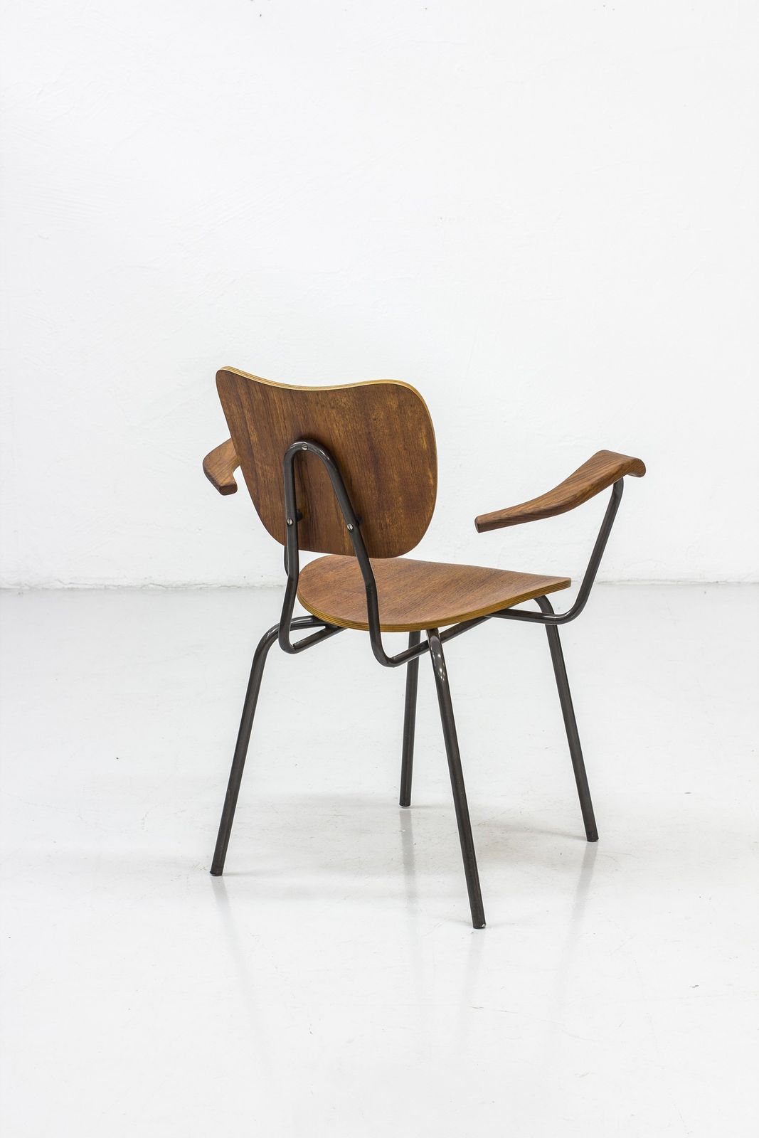 Swedish Tubular Steel And Teak Armchair photo Furniture