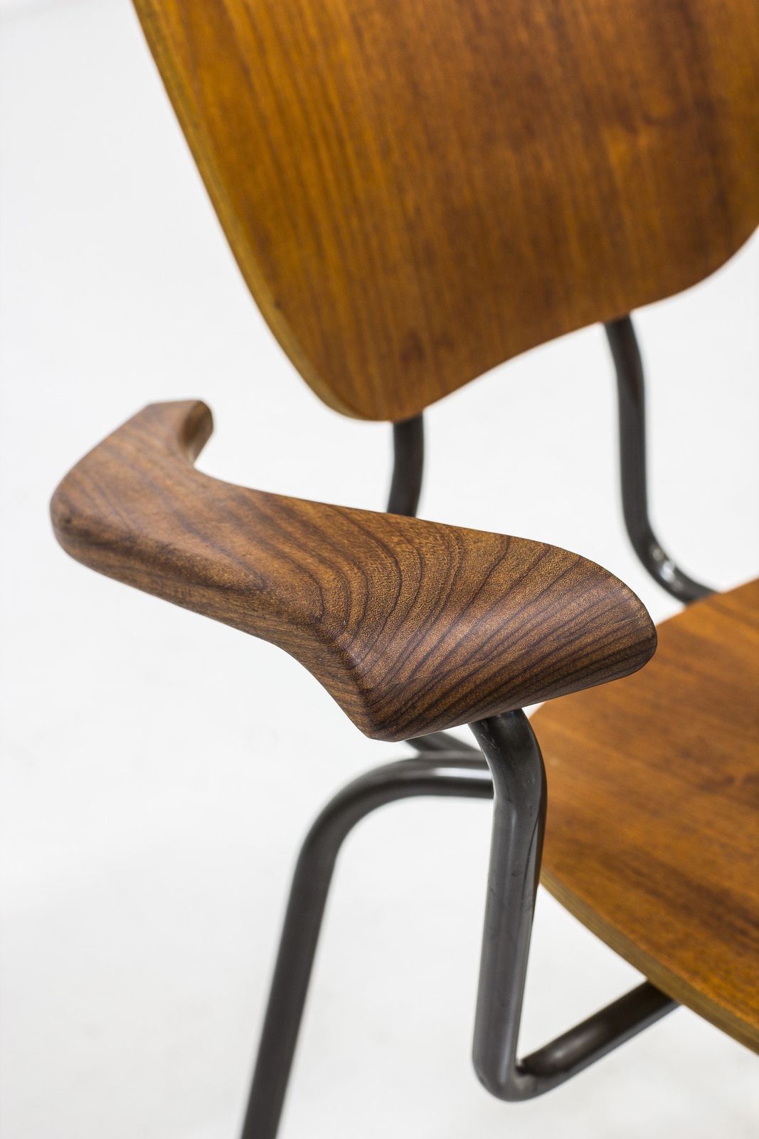 Swedish Tubular Steel And Teak Armchair photo buy