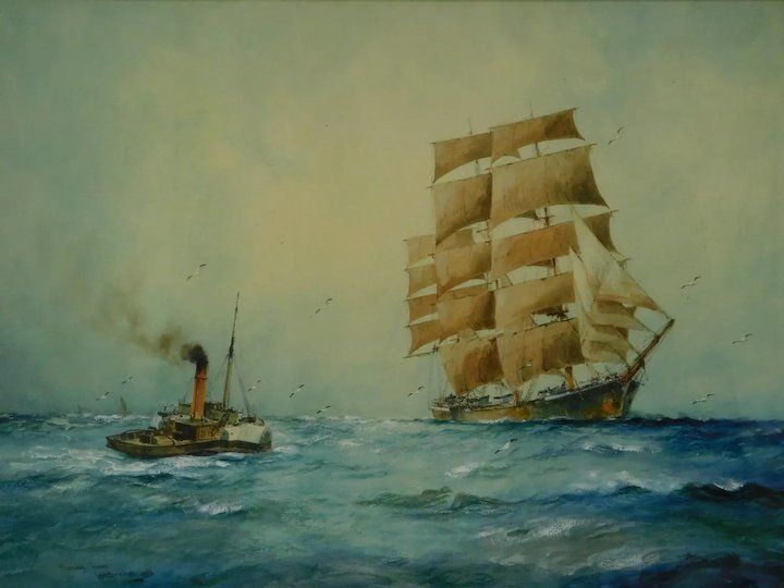 William Minshall Birchall (American, 1884 1941), 'Nearing Home', Watercolour photo for sale