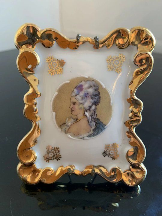 Antique French Limoges Porcelain Picture photo furniture