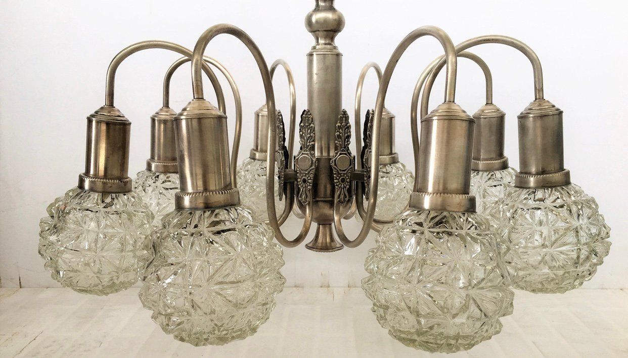 Art Deco Spinnenplafondlamp, Jaren 1960 photo Verlichting