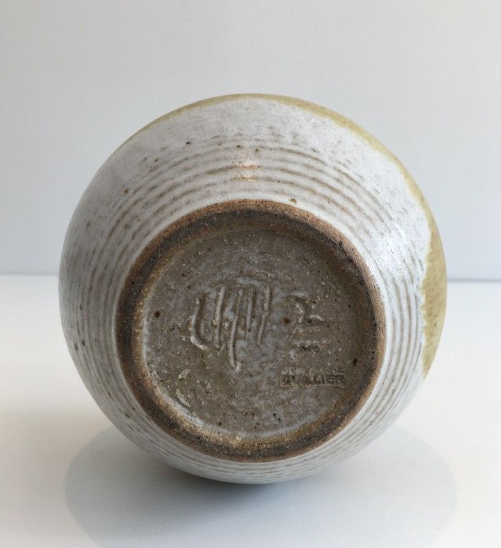 Edouard Chapallaz. Small Sandstone Single Flower Vase. Signed By Swiss Artist Edouard Chapallaz And Stamped Chapallaz Duillier. Switzerland. Circa 195 photo vinterior