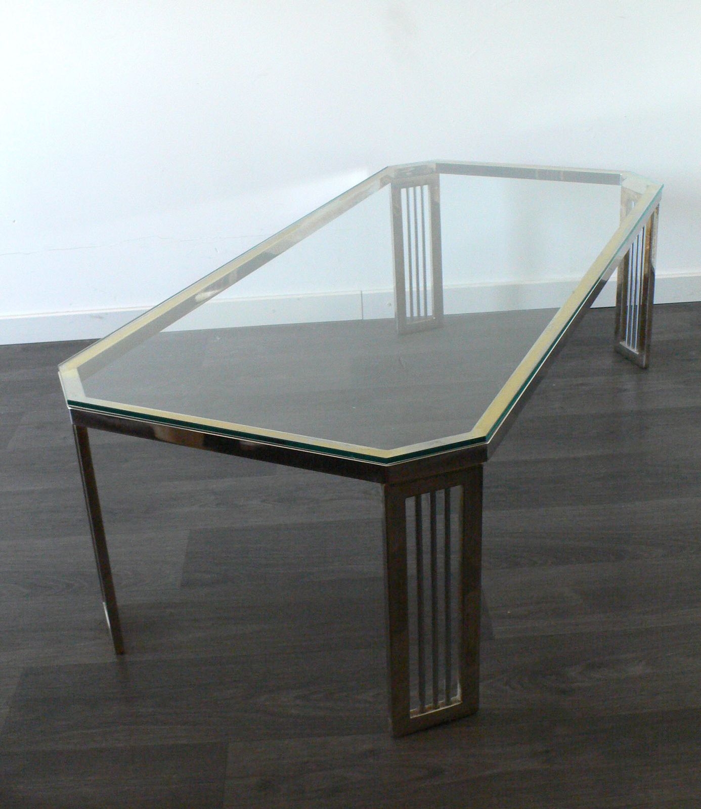 Mid Century Design Hollywood Regency Salontafel Van Messing En Glas, Jaren 1980 photo furniture