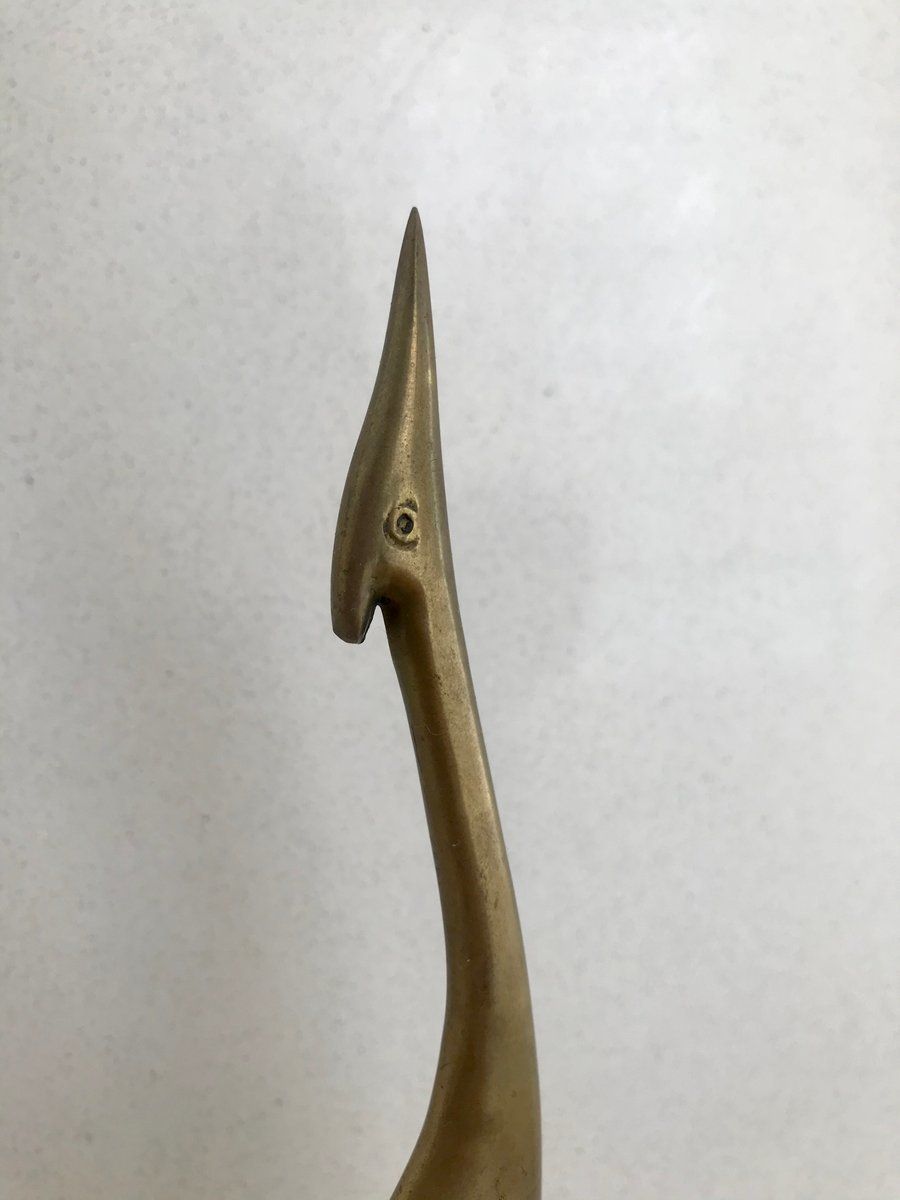 photo furniture Mid Century Brass Pair Of Herons Sculpture On Pedestal, 1960s