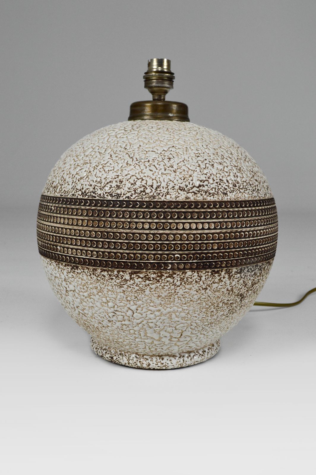 Art Deco Ceramic Table Lamp In The Style Of Jean Besnard, France, Circa 1930 photo vintage