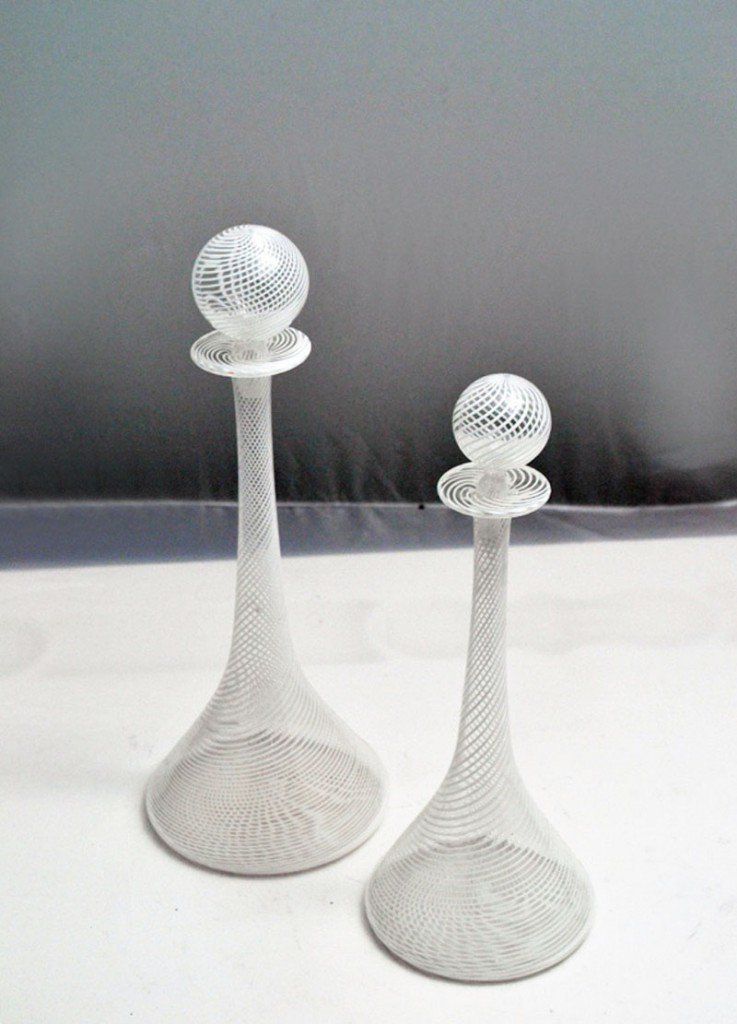 Italian Blown Glass Vases By Aureliano Toso For Aureliano Toso, 1950s, Set Of 2 photo furniture
