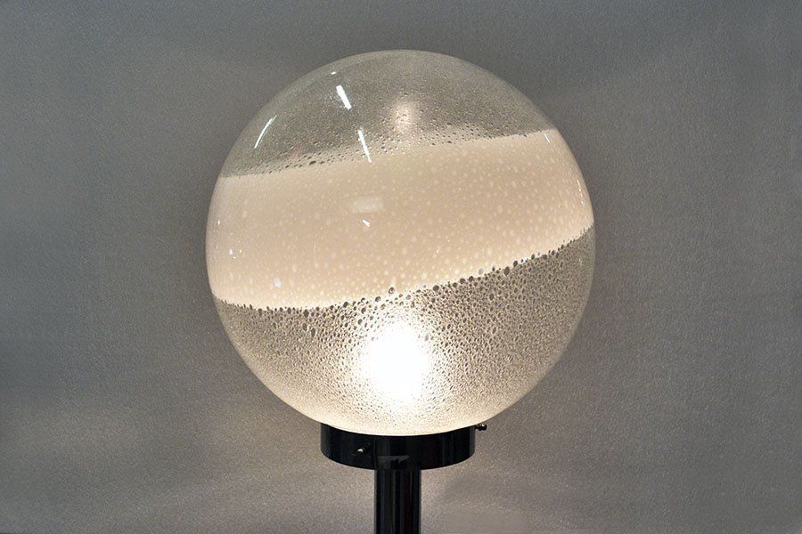 Italian Space Age Metal And Murano Glass Floor Lamp From Mazzega, 1970s photo furniture